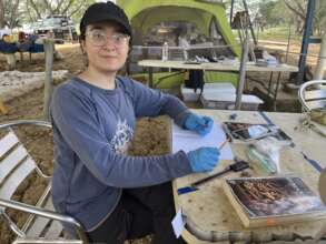 Beatrice analyzing human remains