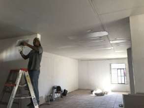 Drop ceiling being installed