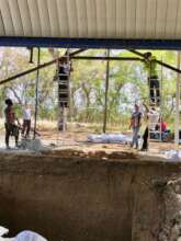 Installing the "A" frame for the roof