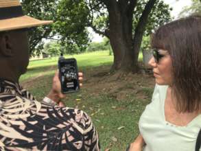 Self guided tour app prototype being tested