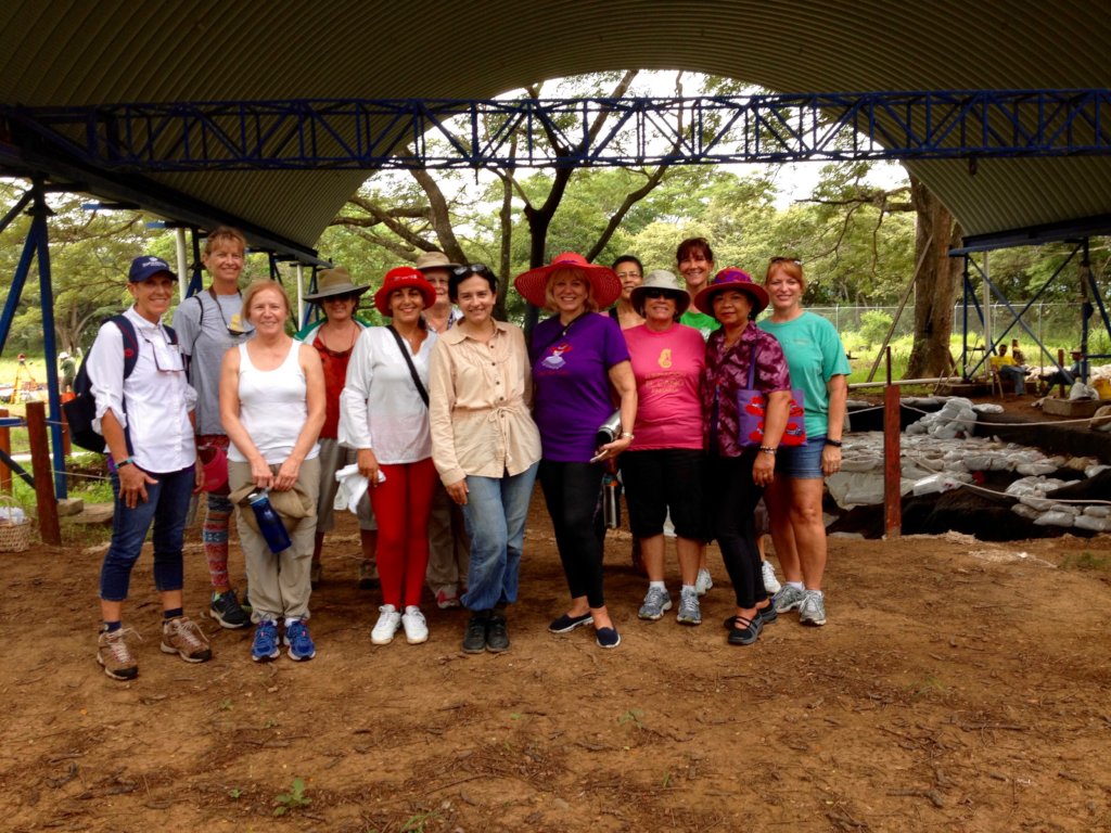 Red Hat Society members visit with Dr. Mayo
