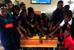 Students made their own beaded bracelets