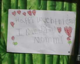 Anchel's Valentine's Day card for her Mommy Remy