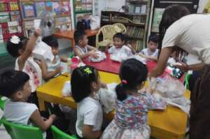 Tanza 2 children get hygiene kits after a seminar