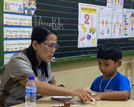 Learning aids are provided in Dereck's classroom