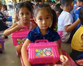 La Union Daycare kids with their new supplies