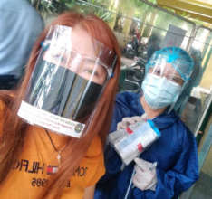 The HBI Team distributing Vitamin A supplements