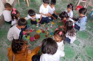 Educational Toys being used by young learners