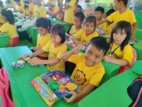 Young students in La Union with educational toys