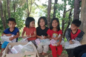 Tubaday Daycare Children with their hygiene kits