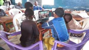 Std. 8 pupils accessing learning materials