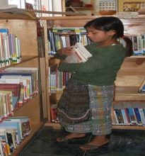 Rosa cataloging books in Xolsacmalja