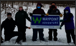 Group of participants and staff on a winter hike