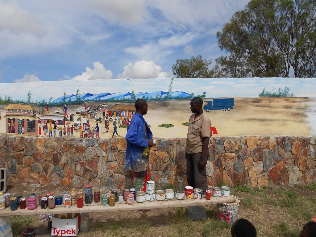 Shaka Ndlovu teaching Elder Sanele wall art