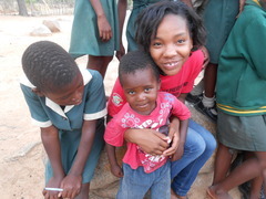 Samantha on day off works with our newest Zimkids