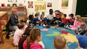 Tinashe in the States with our partner schoolkids