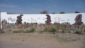 One of the Murals by Shaka Ndlovu Front wall