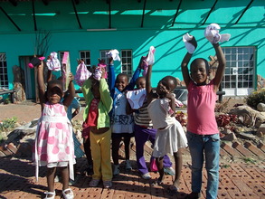 Our girls with their first ever pair of underwear