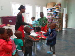 Our pre-schoolers learn to serve  breakfast