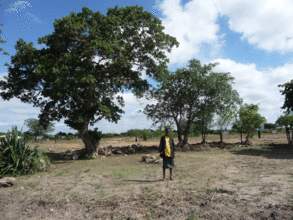 Sipho Nyoni standing on our plot of land