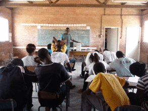 Tinashe Basa teaching his first computer class