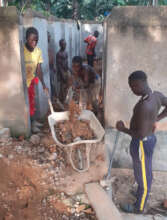 Crew repairing plumbing