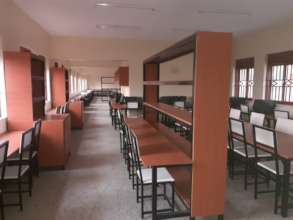 The entire length of the E-Library space