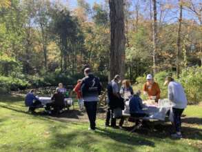 Picnic  lunch and discussion of nature's benefits