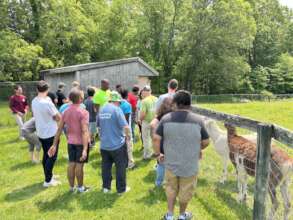 CBS group meeting goats at the farm