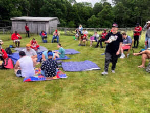 CBS group enjoying a picnic.