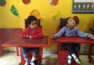 Children sitting comfortably in Castor Chairs