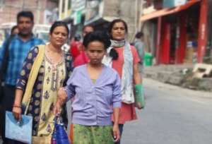 Binu (in center) with Social Workers during rescue