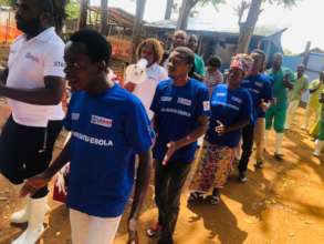 Ebola survivors leaving the treatment facility.