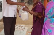 Monthly food groceries to 78 neglected elder women
