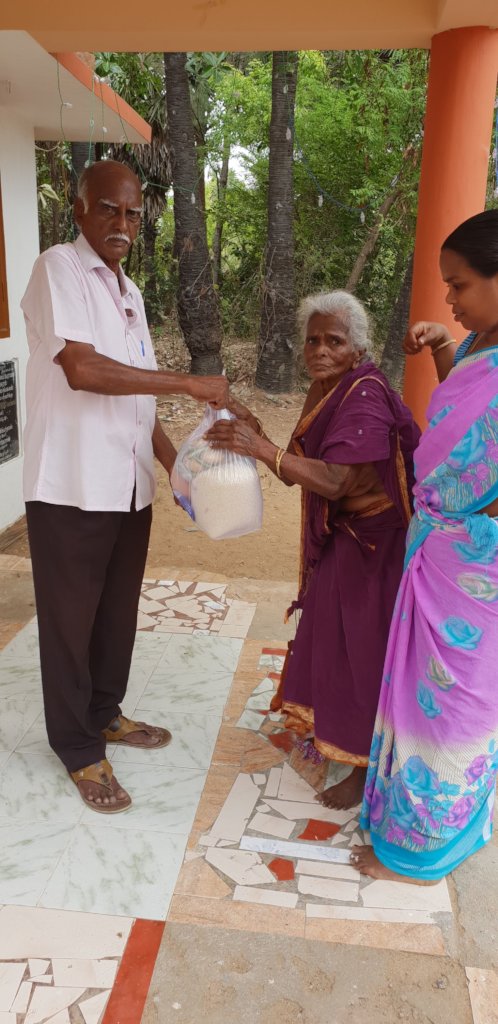 Monthly food groceries to 78 neglected elder women