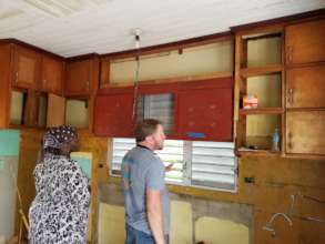 Rain damage to the kitchen in "Claire's" home