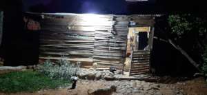 Roadside shanty home for poor Venezuelan refugees.