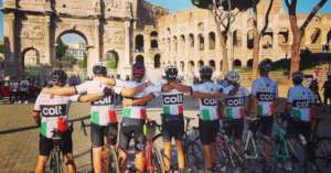 Colt at the end of their charity bike ride