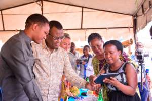 Donating new set of tablets to Nyang'oro
