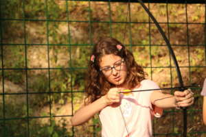 Practicing archery
