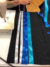 A ribbon skirt being created