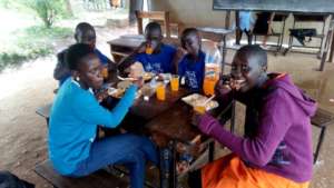 Some of the vullnerable refugee girls in school