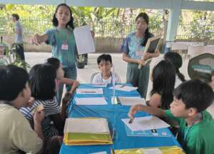 Mentoring village children during the summer break