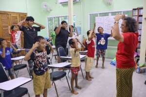 Learning English through song and dance.