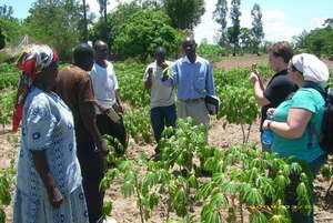 Group officials with visitors.