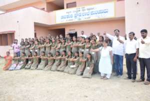 A group photo taken at the high school at Kunchur,