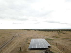 Solar panels installed at the borehole site