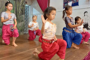 Young dancers in class