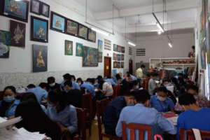 Art students  at full capacity