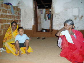 A mother with her blind child